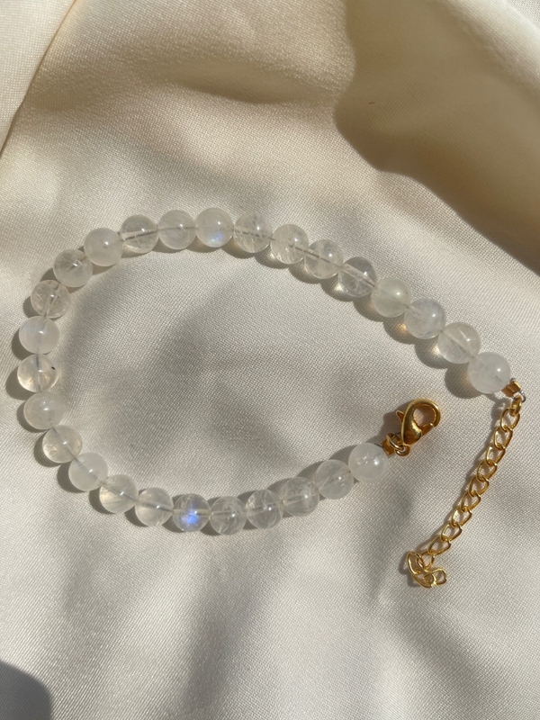 moonstone Beaded  Bracelet | moonstone in 18k gold plated
