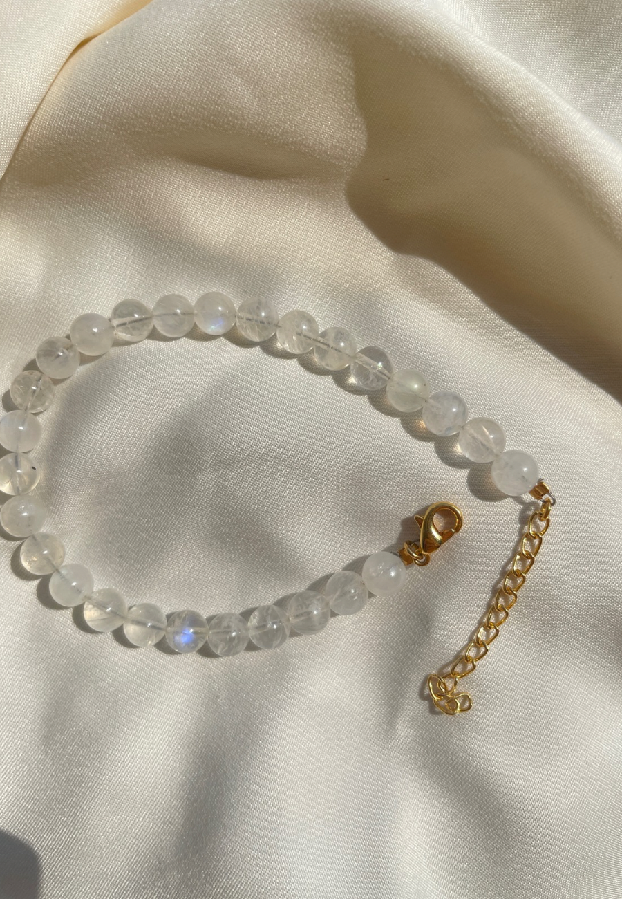 moonstone Beaded  Bracelet | moonstone in 18k gold plated