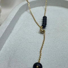 Black onyx pendant with 18ct gold plated on BRASS AND STERLING SILVER ,PROTECT FROM NEGATIVE ENERGY AROUND YOU