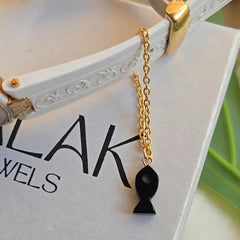 Black onyx crystal jewelry watch charm 