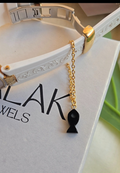 Black onyx crystal jewelry watch charm 