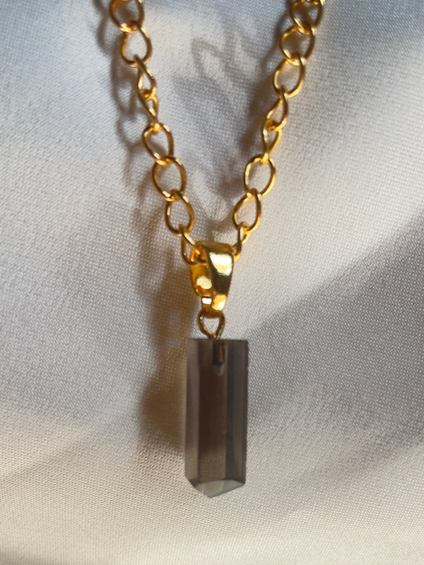 Smoky quartz Pendant -Pencil