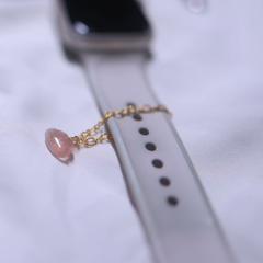 Cloud peach moonstone charm