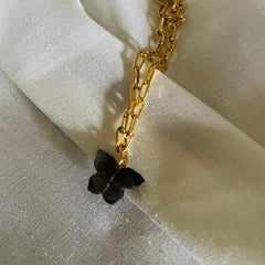 smoky Quartz bracelet,sterling silver/brass 18k gold plated-stone for  negativity and promote clarity