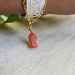 Carnelian crystal fish watch charm /18ct gold plated /sterling silver / brass/ crystal jewelry crystal stone 