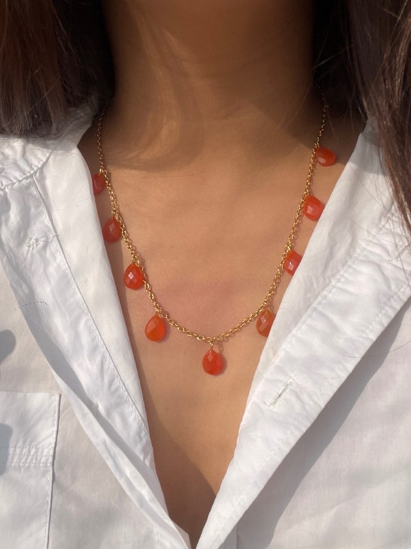 Carnelian Pendant | gemstone necklace | crystal necklace