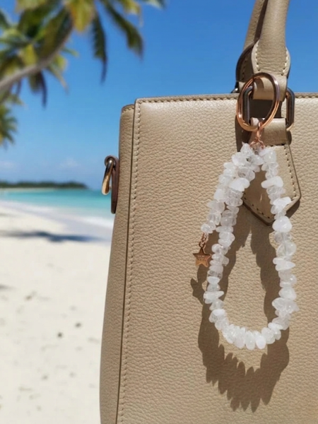 Clear quartz Star key Ring