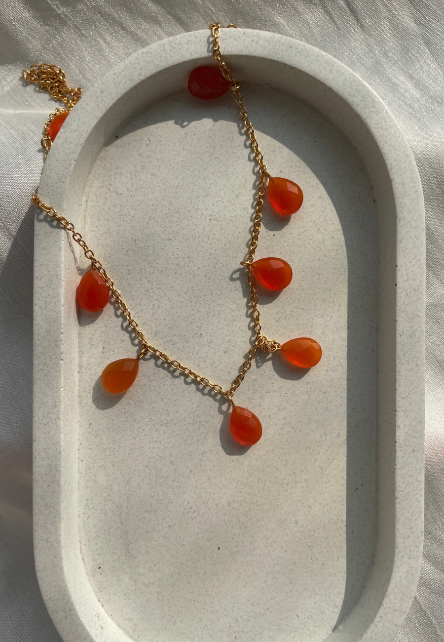 Carnelian pear Drop Necklace