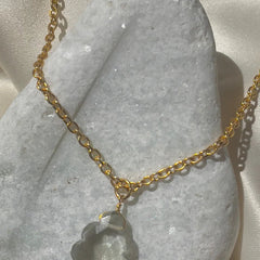 Leaf- Rose quartz pendant in double layered.this crystal stone attract self love,love attraction