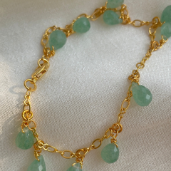 Green aventurine  charm bracelet