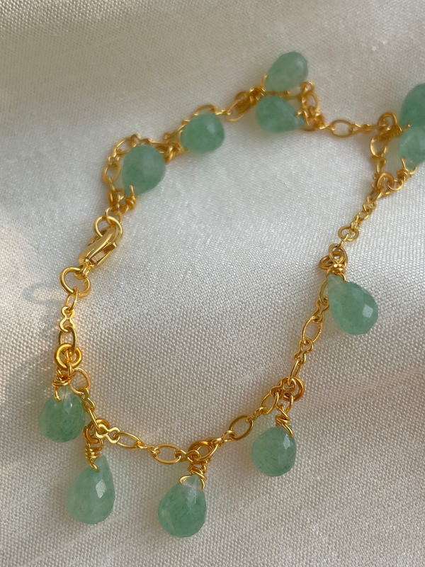 Green aventurine  charm bracelet