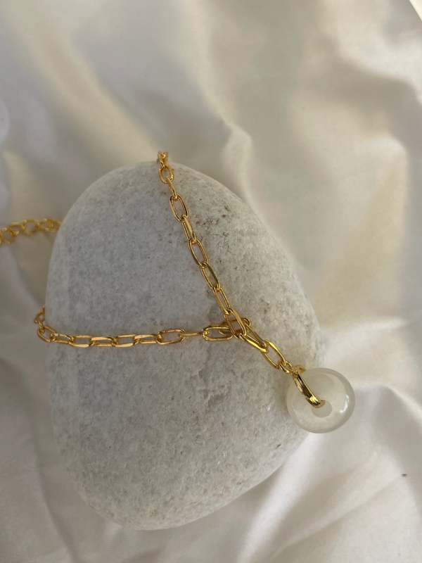 Moonstone Bracelet , crystal to get rid of toxic friends , 18k gold plating on brass and sterling silver