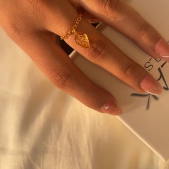 Leaf - Citrine adjustable Ring | dainty ring