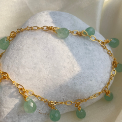 Green aventurine  charm bracelet