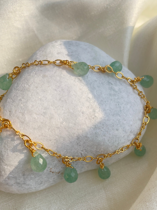 Green aventurine  charm bracelet