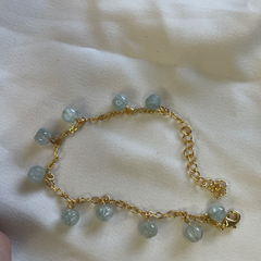 Green Aventurine Charm bracelet in 18 ct gold plated .Helps  in ENCOURAGE PERSONAL GROWTH AND POSITIVE ENERGY