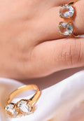 Green amethyst crystal ring in 18ct gold plated ,crystal jewelry ,crystal stone