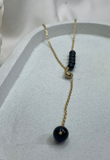 Black onyx slider Necklace