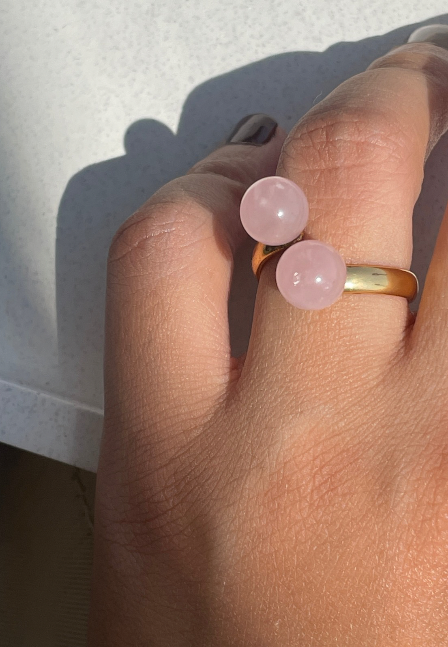 Rose quartz Aimee ring