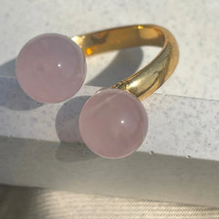 Rose quartz Aimee Crystal Ring