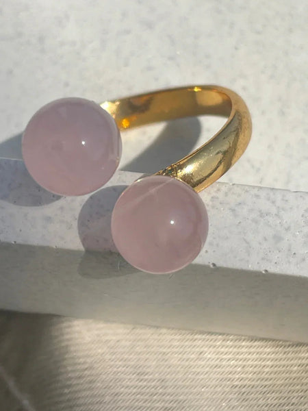 Rose quartz Aimee Crystal Ring