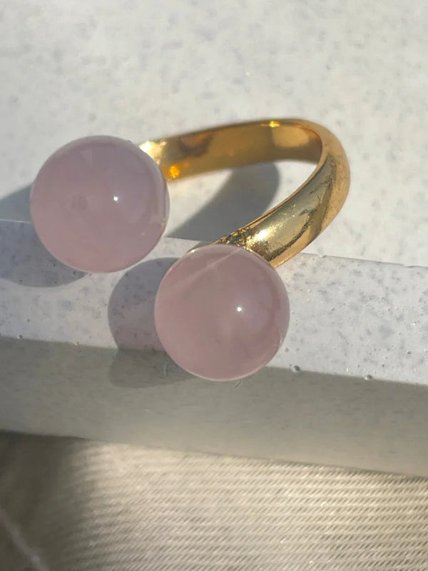Rose quartz Aimee Crystal Ring