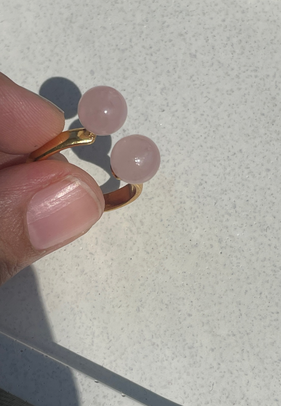 Rose quartz Aimee ring