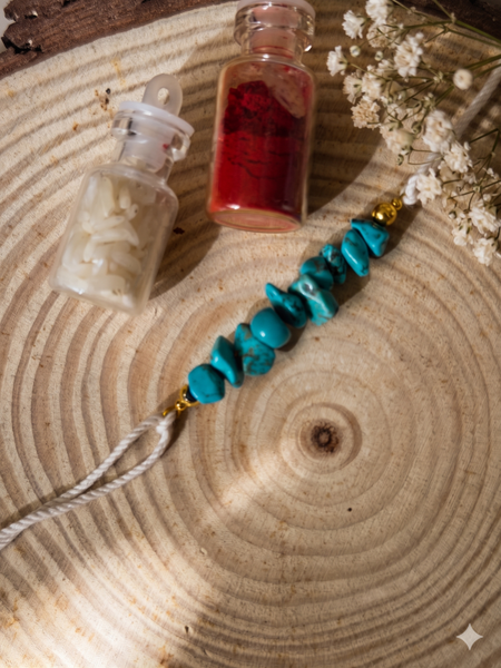 Good Fortune & Guidance Turquoise Chips Rakhi
