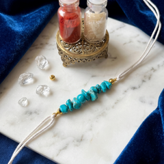 Good Fortune & Guidance Turquoise Chips Rakhi