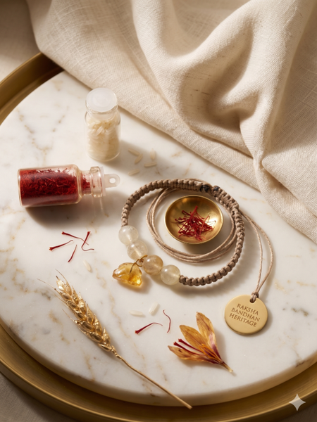Golden Abundance -Citrine Charm Rakhi