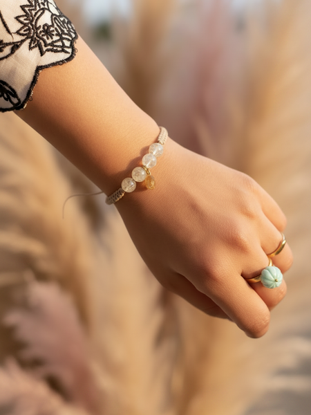 Golden Abundance -Citrine Charm Rakhi