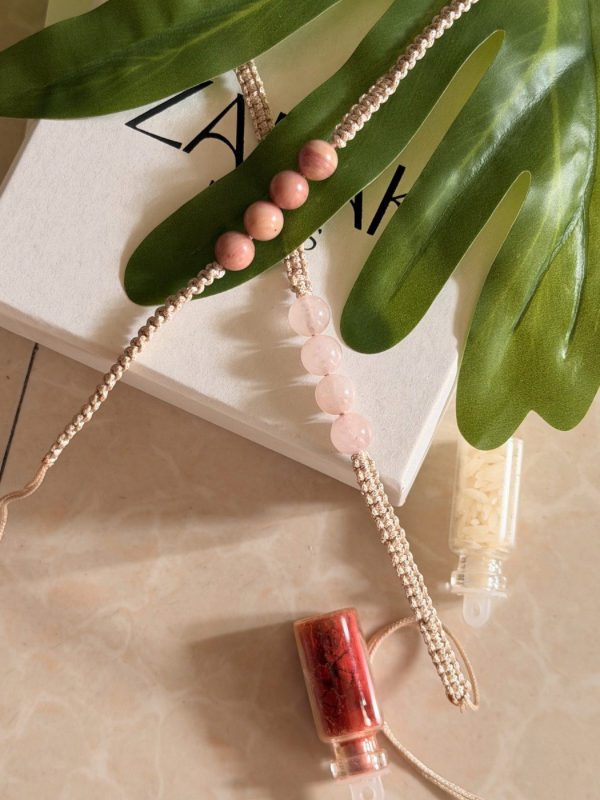 Love Rose Quartz Rakhi