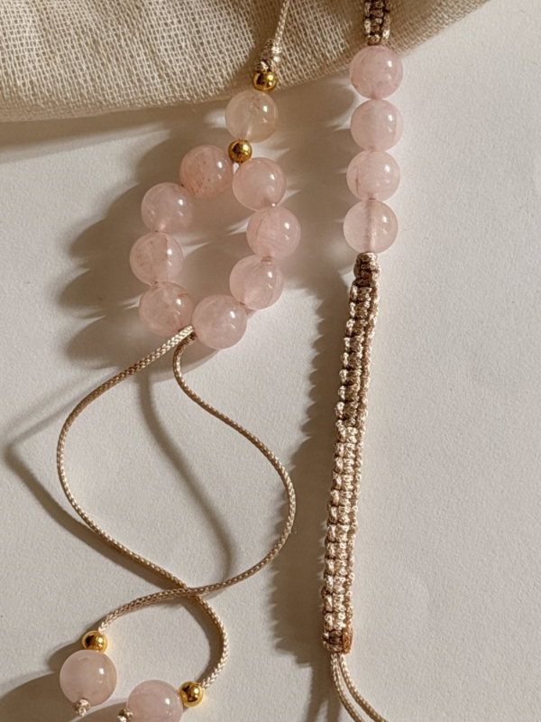 Love Rose Quartz Lumba Rakhi