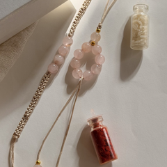 Love Rose Quartz Lumba Rakhi