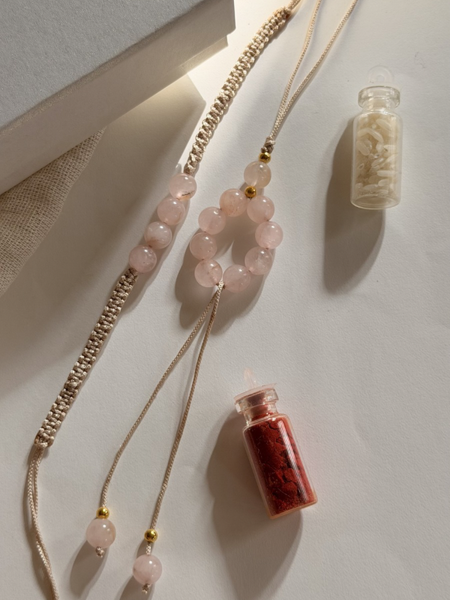 Love Rose Quartz Lumba Rakhi