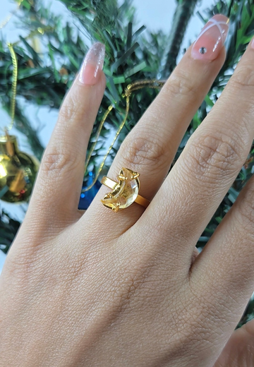 Citrine Cresent Ring