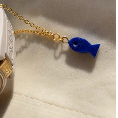 Lapis lazuli Fish stone watch charm