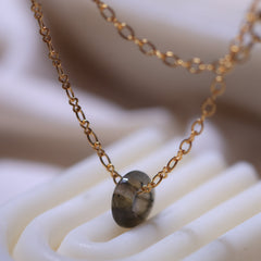 labradorite crystal jewellery in 18ct gold plated on Brass and Sterling silver 