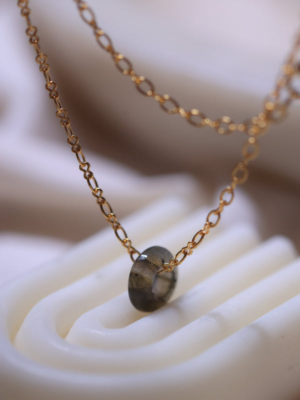 labradorite crystal jewellery in 18ct gold plated on Brass and Sterling silver 