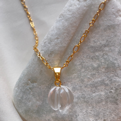 CLEAR QUARTZ PENDANT IN 18CT GOLD PLATED ON BRASS AND STERLING SILVER .CRYSTAL JEWELRY FOR YOUR MANIFESTATION