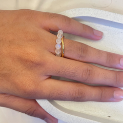 Moonstone bead ring, healing stone