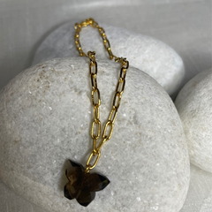 smoky Quartz bracelet,sterling silver/brass 18k gold plated-stone for  negativity and promote clarity