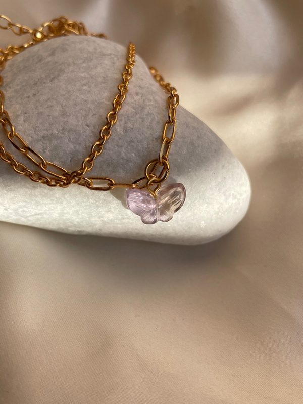 tanzanite charm double layered 18ct gold plated bracelet - helps in calming energy and reduce stress