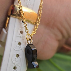 Black onyx watch charm