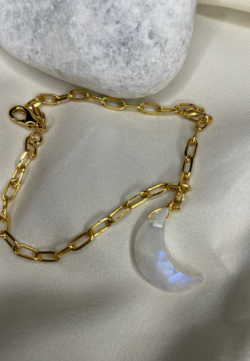 Crescent Rainbow Moonstone