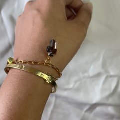 Cross Charm  Smoky quartz  Bracelet
