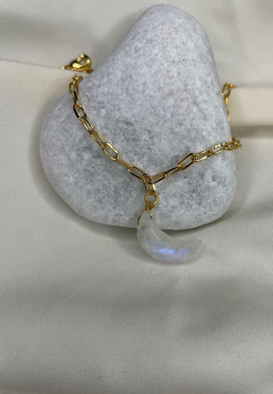 Crescent Rainbow Moonstone