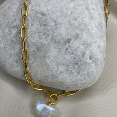 Butterfly Charm -Rainbow Moonstone bracelet