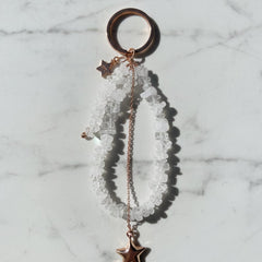 Clear quartz Star key Ring