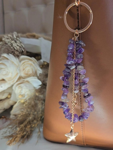 Amethyst Star key Ring